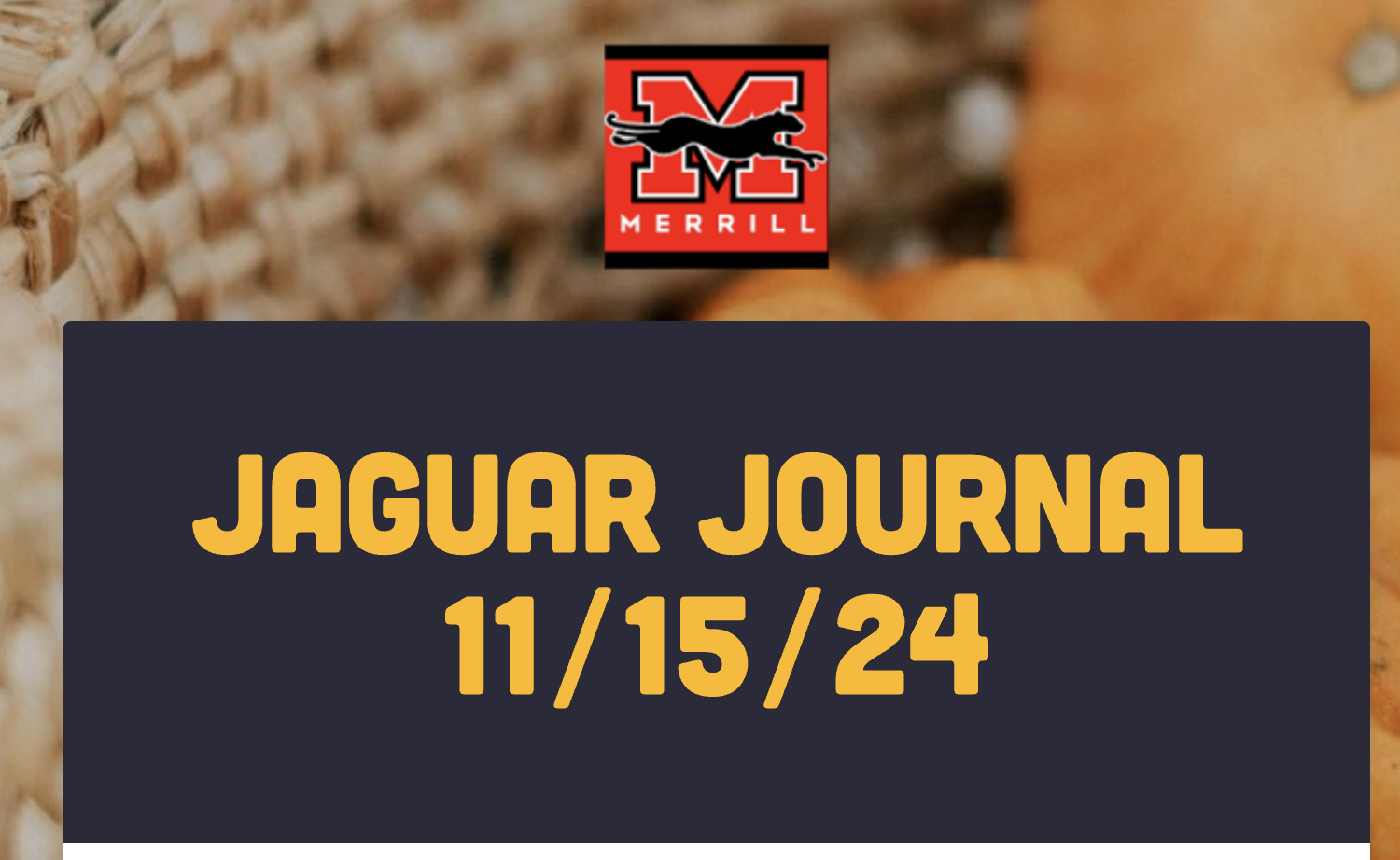 Jaguar Journal 11/15/24